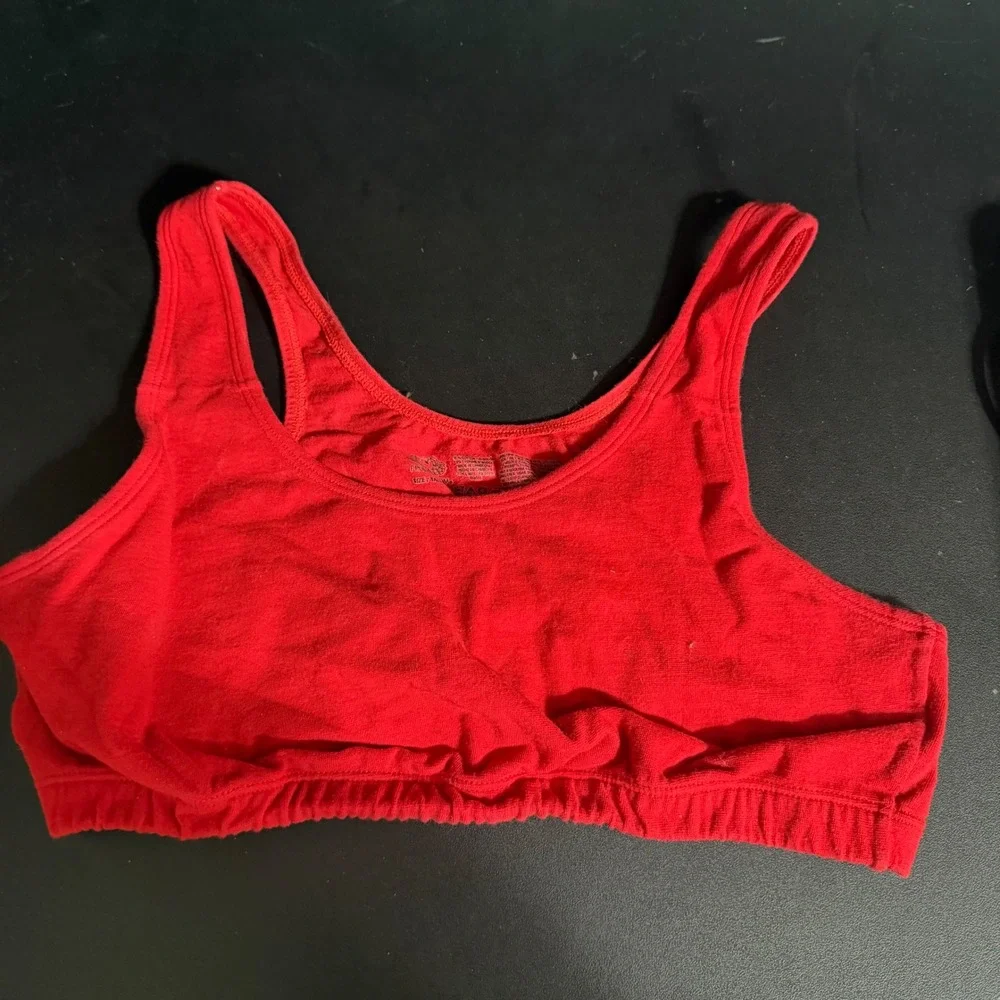 Fruit of the Loom Sports Bra Girls Size 28‎ Red Cotton Blend Racerback Pull-On